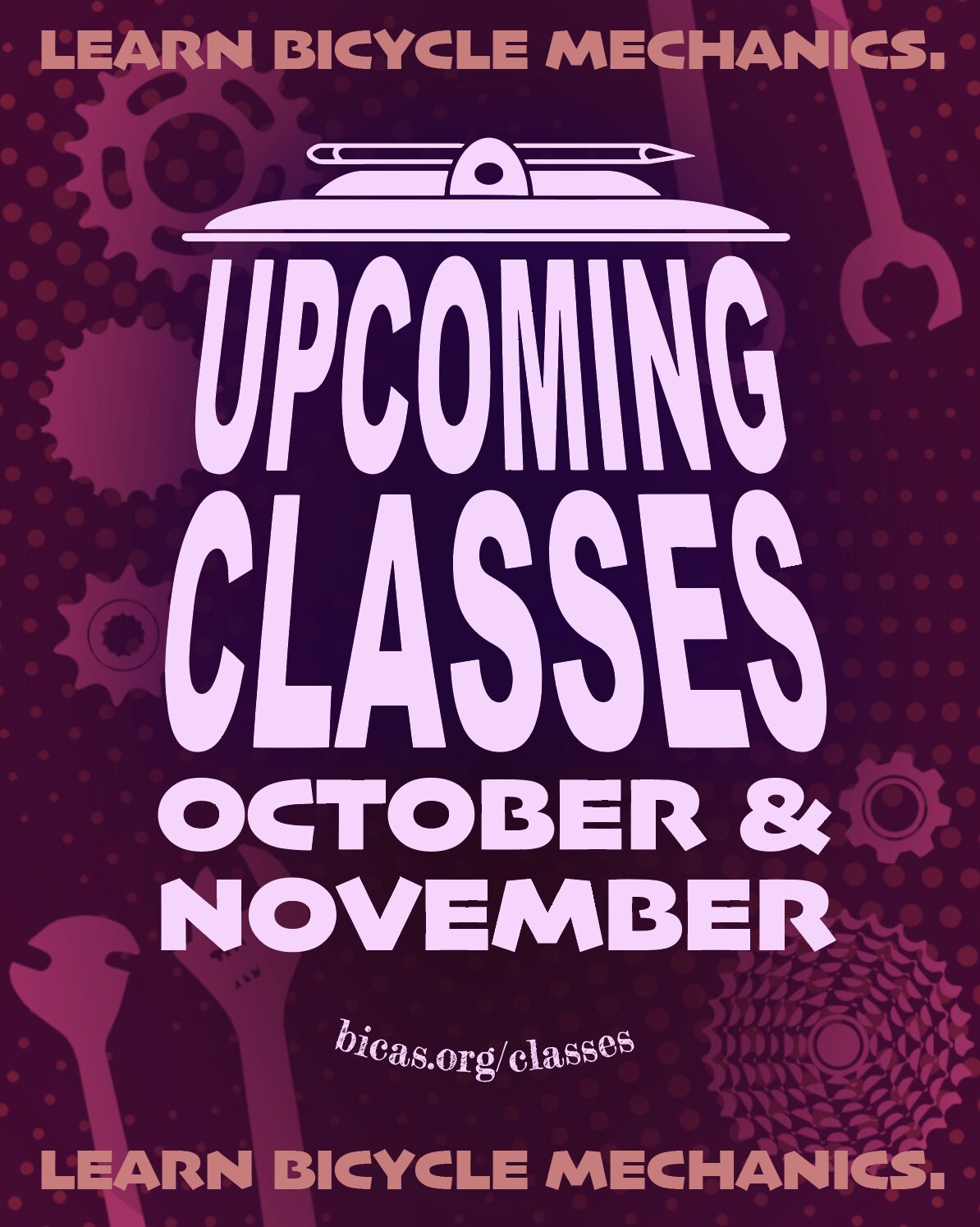 upcoming classes - October & November - learn bicycle mechanics - bicas.org/classes